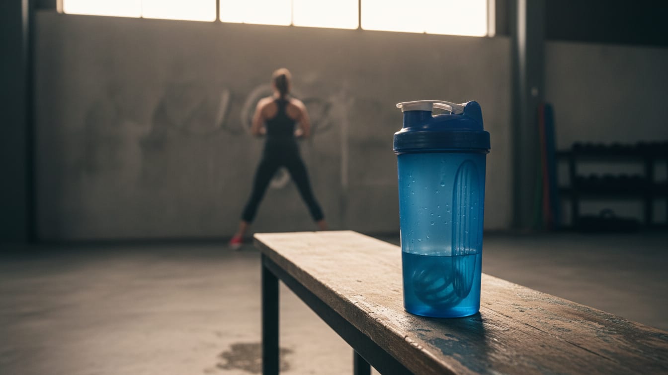 Illustration: An empty shaker bottle on a wooden bench, lit by warm morning light.